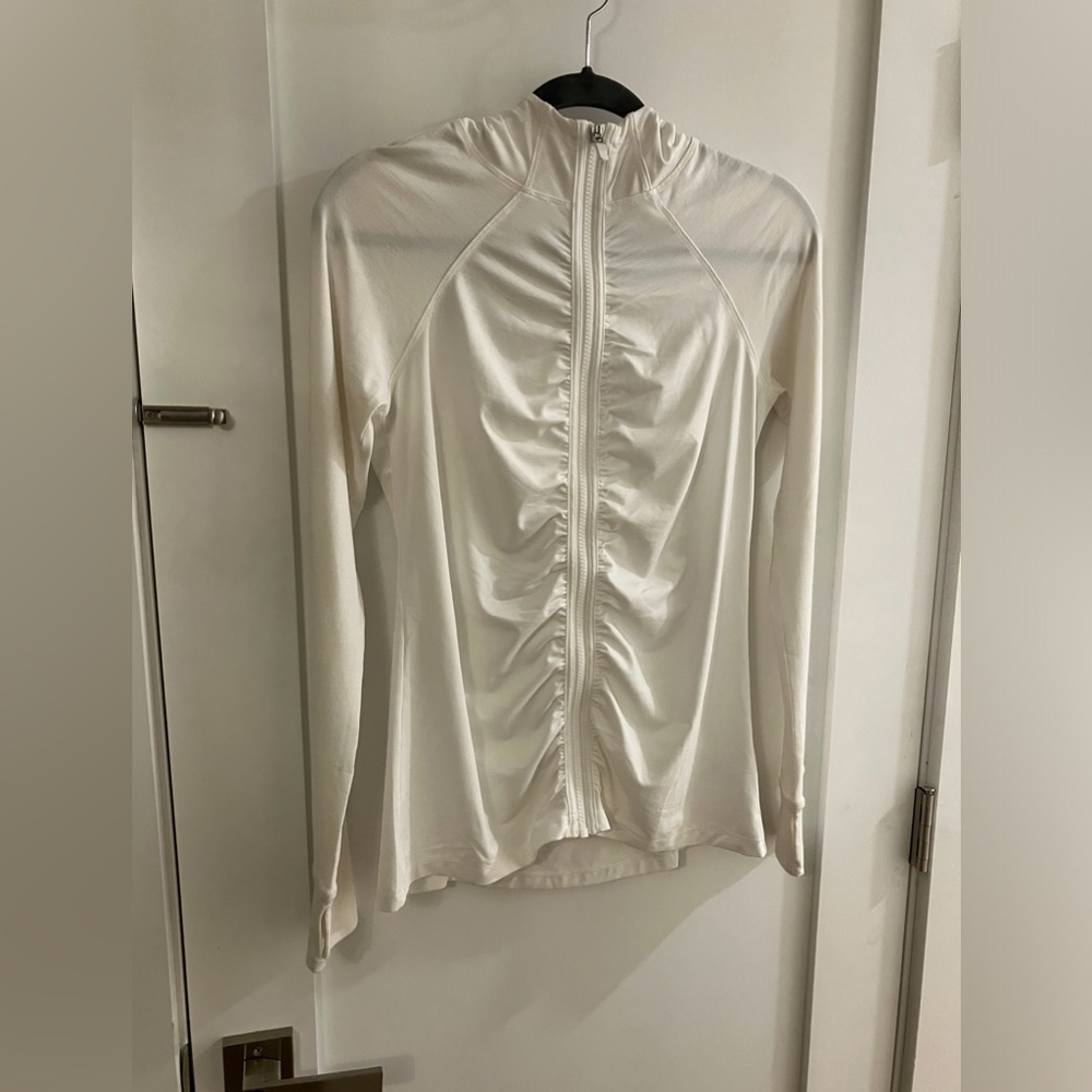 NWOT Athleta white lightweight zippered hoodie.